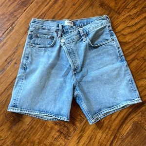 Agolde criss-cross denim shorts sz 26